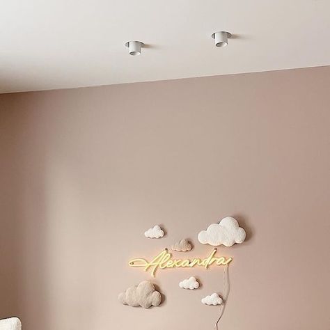 Cloud Nursery Girl, Amanda Lewis, Pink Baby Room, My Teddy Bear, Small Clouds, Clouds Nursery, Wall Colour, Cot Mobile, Nursery Inspo