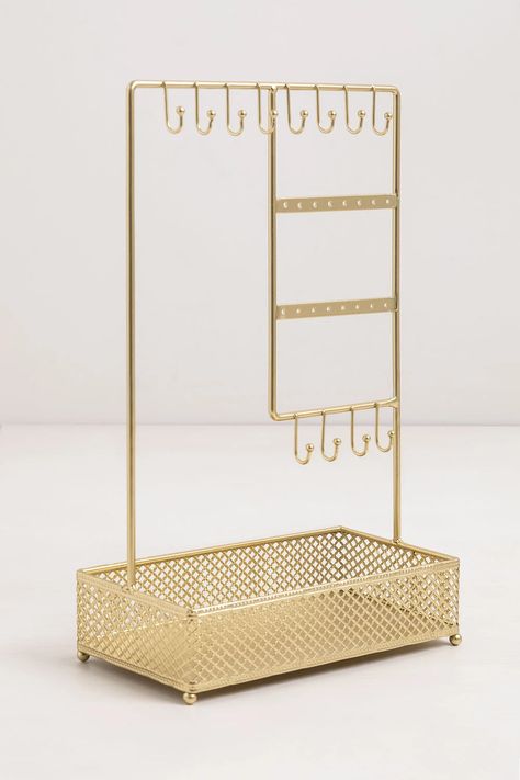 Jewelry Stand Organizer, Small Jewelry Organizer, Cute Jewelry Organizer, Amazon Jewelry Organizer, Gold Jewelry Holder, Preppy Jewelry Holder, Pinterest Room Decor Small Spaces, Jelwery Organizers, Jewlerie Organization