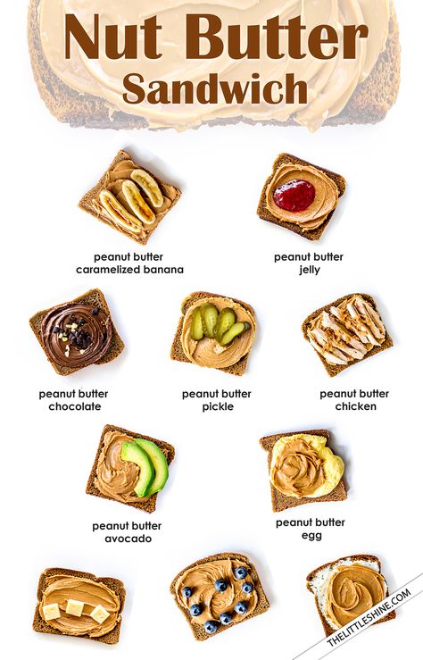 10 Delicious and Healthy Nut Butter Sandwich Recipes with Only 2 Ingredients - The Little Shine Healthy Nut Butter, Healthiest Nut Butter, Homemade Nutella Recipes, Peanut Butter Blueberry, Healthy Food Quotes, On The Go Breakfast, Peanut Butter Toast, Banana Sandwich, Butter Sandwich