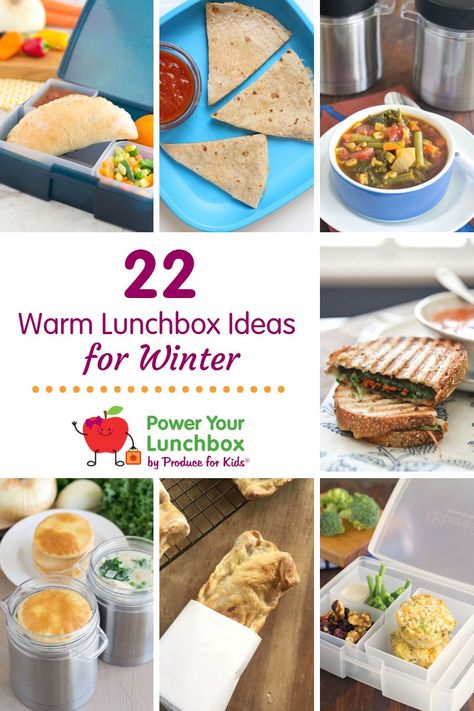 22 Warm Lunchbox Ideas for Winter - During chilly months, a warm lunchbox is much needed! Try one of these healthy winter lunch ideas for your kids to stay warm! #Produceforkids #poweryourlunchbox #winterlunch #lunchboxideas Winter Lunches For Work, Lunch Ideas Hot Meals, Hot Lunchbox Ideas, Healthy Warm Lunch Ideas, Easy Hot Lunch Ideas For Work, Easy Warm Lunch Ideas, Hot Lunch Ideas For Kids Thermos, Healthy Winter Lunch Ideas, Warm Lunch Ideas For Work