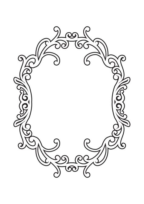 Bridgerton Embroidery, Frame Silhouette, Antique Picture Frames, Royal Icing Decorations, Parchment Craft, Borders And Frames, Scroll Design, Ornate Frame, Digi Stamps