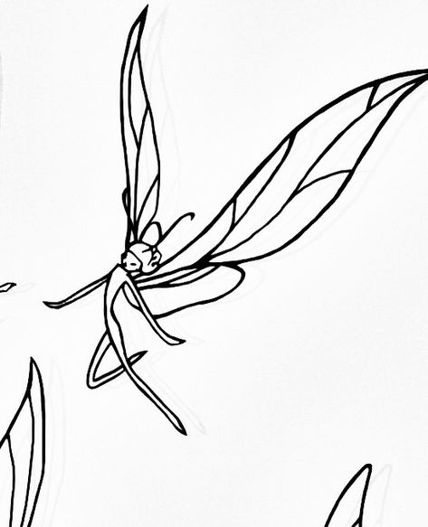 Simple Fairy Illustration, Fairy Tattoos, Fairy Drawing, Stick Drawings, Line Doodles, Bedroom Drawing, Fairy Drawings, Line Sketch, Fairy Tattoo