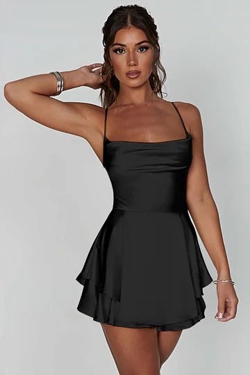 Hoco Dresses In Stock – Page 2 – queendancer Black Dance Dresses, Dance Dresses Short, Cute Homecoming Dresses, Black Homecoming Dress, Satin Homecoming Dress, Dress Spaghetti Straps, Short Party Dress, Dress Flowy, Short Homecoming Dress