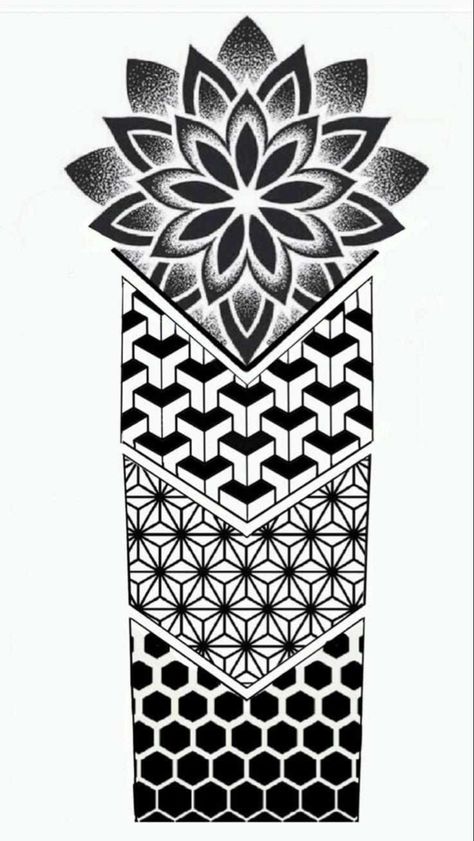 Geometric Tattoo Hand, Geometric Tattoo Sleeve Designs, Geometric Mandala Tattoo, Geometric Sleeve Tattoo, Tattoo Filler, Forearm Band Tattoos, Band Tattoo Designs, Armband Tattoo Design, Shiva Tattoo Design