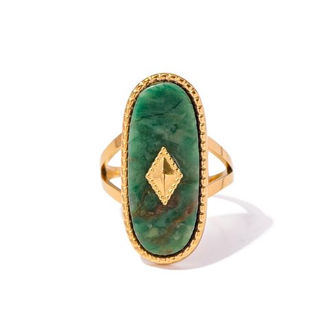 PRICES MAY VARY. Design: The long oval shape of the African Jade stone inlaid in the ring is not only eye-catching but also adds an elegant touch, elongating the fingers. Complementing this, the gold-plated diamond-shaped decoration at the center of the African Jade further highlights the ring's unique design, enhancing its visual appeal and overall uniqueness. The deep green of the African Jade and the gold-plated detail combine for a striking and sophisticated look. Safe Material: The ring is Stone Rings For Women Unique, Signet Rings Women Vintage, Jade Rings For Women, Band Gold Ring, Signet Rings Women, Earth Mother, December Birthstone Ring, Chunky Rings, Jade Ring