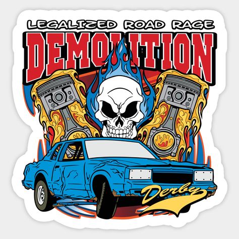 Demolition Derby Cars, Demo Derby, Derby Time, Derby Car, Demolition Derby, Racing Stickers, Pit Crew, Derby Cars, Cars Party