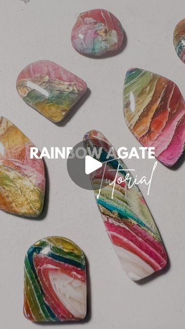 Handmade Jewelry by Kate on Instagram: "🌈RAINBOW AGATE TUTORIAL🌈 is live on my patreon! Follow the link in bio to sign up now. 🫶 #rainbowagate #rainbowagatejewelry #agatetutorial #polymerclaytutorial #pridejewelry" Clay Jewelry Ideas, Rainbow Agate, Fimo Beads, Homemade Clay, Schmuck Diy, Polymer Clay Jewelry Tutorials, Polymer Clay Diy, Mokume Gane, Clay Jewellery