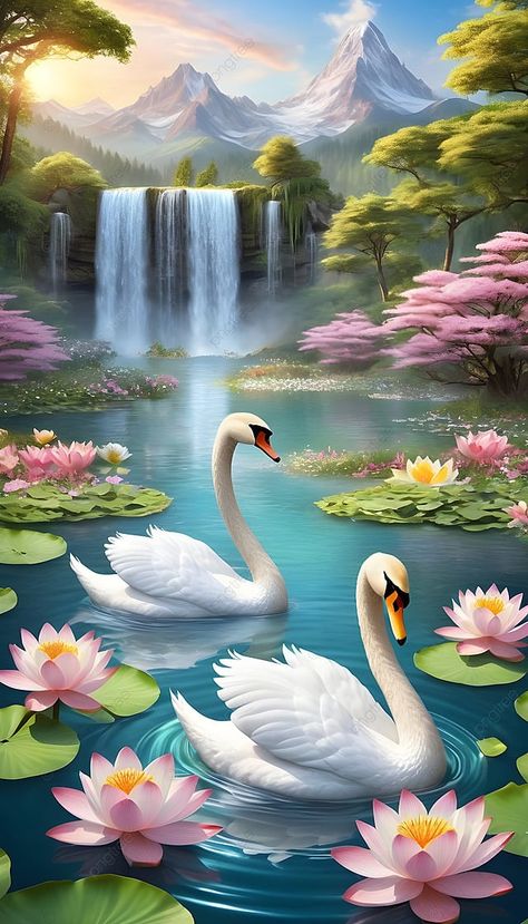 Beautiful Waterfalls Painting, Natural Images Hd, Water Fall Images, Vastu Wallpaper For Phone, Drawing For Wallpaper, Waterfall Wallpaper Hd, Cute Nature Wallpapers, Summer Landscape Wallpaper, Best Wallpapers Hd Wallpaper