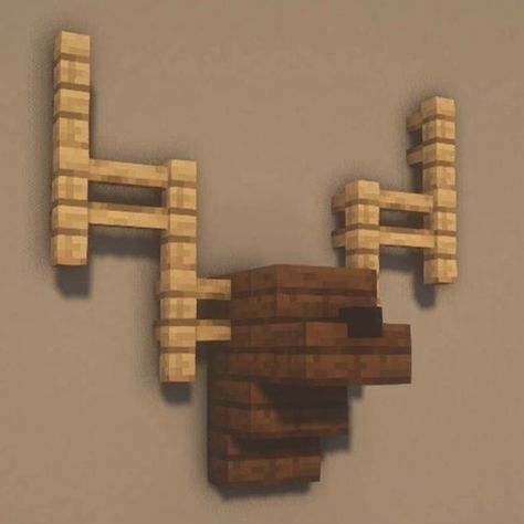 Cute Fall Minecraft Builds, Minecraft Patterns Wall, Wall Decorations Minecraft, Minecraft Wall Decor Ideas, Minecraft Deer Head, Minecraft Light Ideas Inside, Minecraft Town Decorations, Mc Decor Ideas, Minecraft Wall Ideas Interior