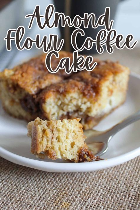 This almond flour coffee cake recipe is proof that healthy recipes can still be utterly delicious! It's naturally sweetened, gluten-free, and dairy-free, yet it's still the most tender coffee cake, perfect for savoring with your morning coffee. Save this recipe for later - you'll need it! Almond Flour Coffee Cake, Paleo Coffee Cake, Almond Flour Desserts, Healthy Coffee Cake, Gluten Free Coffee Cake, Almond Coffee Cake, Gluten Free Coffee, Almond Flour Cakes, Dairy Free Coffee