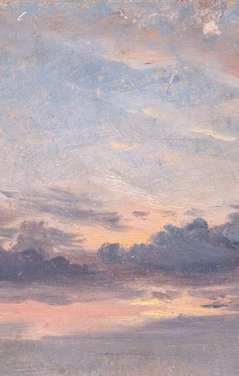 @brookepaigemt / a cloud study, sunset | john constable Paper Wallpaper Aesthetic Vintage, John Constable Clouds, Aesthetic Painting Background, Clouds Aesthetic Painting, Aesthetic Painting Wallpaper, Aesthetic Art Wallpaper, Paintings Wallpaper, Aesthetic Paint, Cloud Study