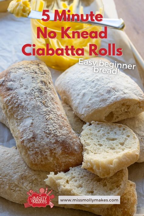 5 Minute Ciabatta No Knead Ciabatta Rolls, Easy Ciabatta Rolls, Quick Ciabatta Bread Recipe, Easy Ciabatta Bread Recipe, Chibata Bread Recipes, No Knead Ciabatta Bread Recipe, Ciabatta Recipe, Air Fryer Recipes Gluten Free, Ciabatta Bread Recipe