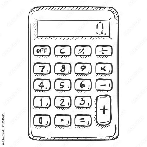 Calculator Clipart, White Calculator, Png Graphics, Clipart Black And White, Background Illustration, Cute Doodles, Calculator, High Definition, Art Reference