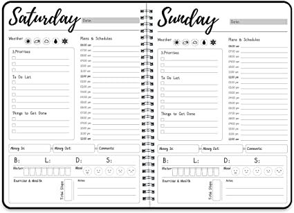 Spiral Planner, Work Planner Organization, To Do List Notebook, To Do Planner, Daily Weekly Planner, Undated Daily Planner, Time Planner, Spiral Planners, Life Habits