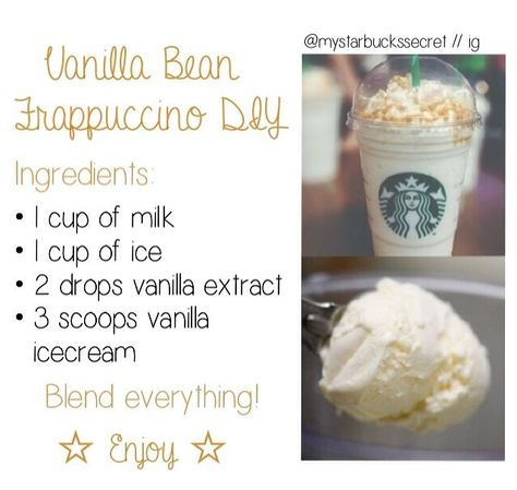 #starbucks #frappuccino #starbucksfrappuccino Starbucks Recipes Vanilla Frappuccino, Vanilla Bean Frappachino Recipe At Home, No Coffee Frappuccino Recipe, Copycat Vanilla Bean Frappuccino, Homemade Vanilla Bean Frappachino, How To Make Vanilla Bean Frappachino, How To Make A Vanilla Bean Frappuccino, How To Make Frappe At Home, How To Make A Frappe At Home