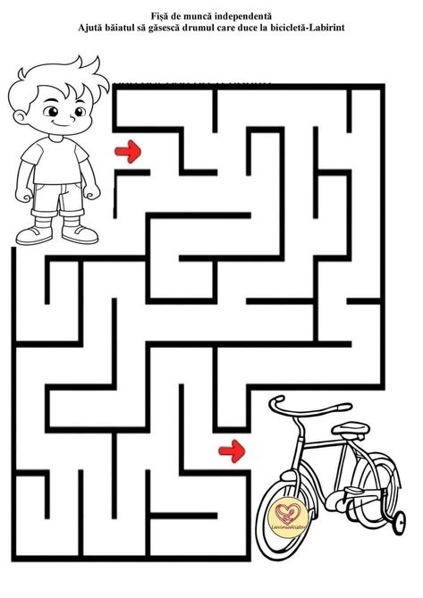 Mazes For Kids Printable, Color Worksheets For Preschool, Fun Worksheets For Kids, Maze Worksheet, Printable Mazes, School Kids Crafts, Easy Art For Kids, Mazes For Kids, Kids Worksheets Preschool