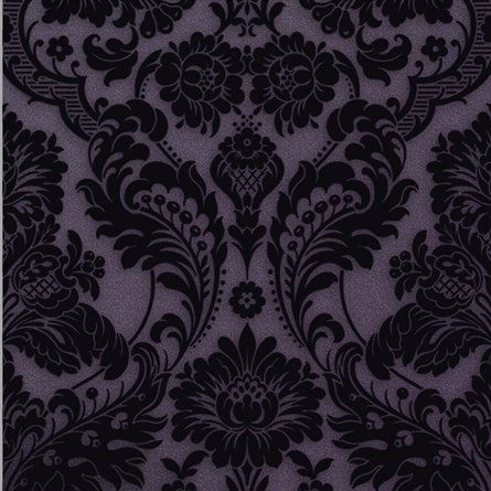 Plum Wallpaper, Cozy Home Library, Flock Wallpaper, Wallpaper Books, Cheap Wallpaper, Victorian Wallpaper, Gothic Wallpaper, W Wallpaper, Graham & Brown