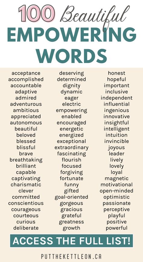 100 beautiful empowering words 10 Words To Describe Me, Describing Words For People, Unique Compliments Words, One Word Description People, Other Words For Awesome, Beautiful Words English, Positive Descriptive Words For People, Positive Words To Describe People, Words To Use Instead Of Also