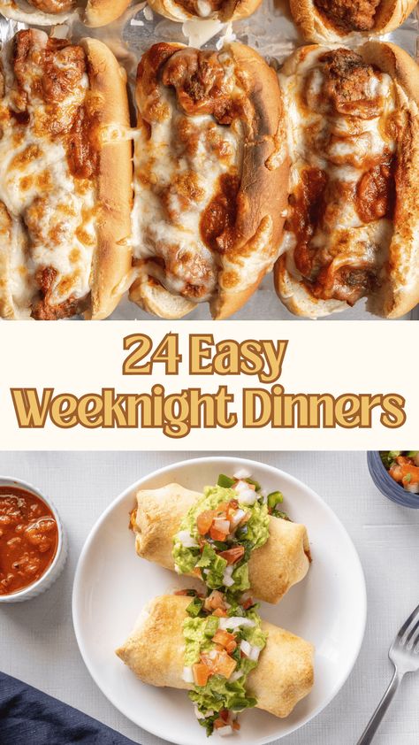 Don't know what to make for dinner? I have 24 simple dinner ideas for you! Whether you're a cooking novice or a seasoned pro, these quick simple dinner ideas are sure to inspire you. So get ready to impress yourself and your loved ones with these hassle-free and tasty weeknight dinners. Let's make dinnertime a breeze! Quick Simple Dinner Ideas, Beef Stew Stove Top, Simple Dinner Ideas, Impress Yourself, What To Make For Dinner, Chicken Tacos Easy, Budget Family Meals, Slow Cooker Chicken Tacos, Tacos And Burritos