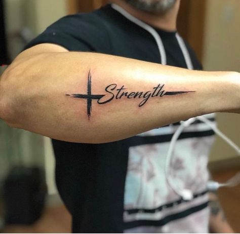 Symbol Of Strength Tattoo For Men, Matching Family Tattoos, Meaningful Tattoos For Men, Family Tattoos For Men, Tatuagem Masculina Pequena, Rock Border, Verse Tattoos, Family Tattoo Designs, Forearm Band Tattoos