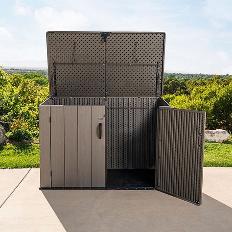 Garbage Can Storage Outdoor, Outdoor Garbage Storage, Garbage Can Shed, Trash Can Storage Outdoor, Pool Equipment Enclosure, Garbage Can Storage, Storm Shelters, Pump Covers, Bin Shed