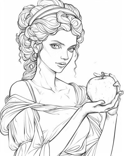 Discover the Goddesses and Heroines of Greek Mythology!  Explore the world of Greek mythology with our coloring pages featuring lesser known goddesses and legendary heroines! Eris to Hecate, these pages are perfect for children and mythology enthusiasts to explore and color.  Print your favorite Greek goddesses and heroines now! Greek Mythology Sketches, Goddesses Drawing, Eris Greek Goddess, Hera Drawing, Mythology Sketches, Drawing Greek Mythology, Greek Mythology Drawings, Greek Mythology Coloring Pages, Greek Goddesses Drawing