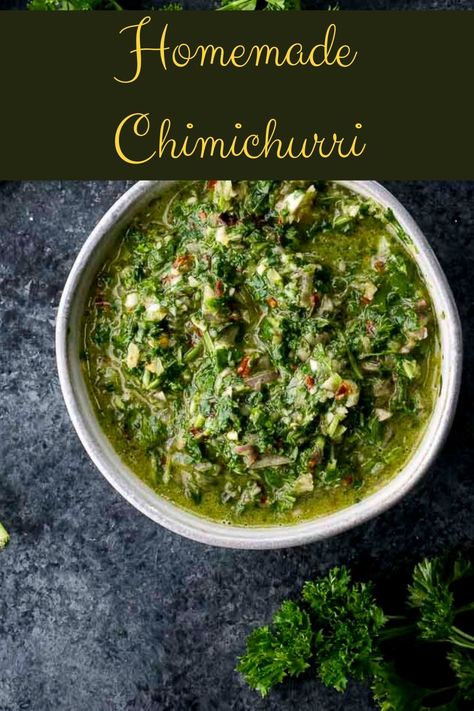 Argentinian Chimichurri Sauce Recipe Cimmicuri Sauce, Lamb Chimichurri Recipe, Chimmichuri Recipes Easy, Chimmi Churri Sauce Recipe, Chimmi Churri Sauce, Chimmi Churri, Easy Chimichurri Sauce, Argentinian Chimichurri, Fish And Veggies