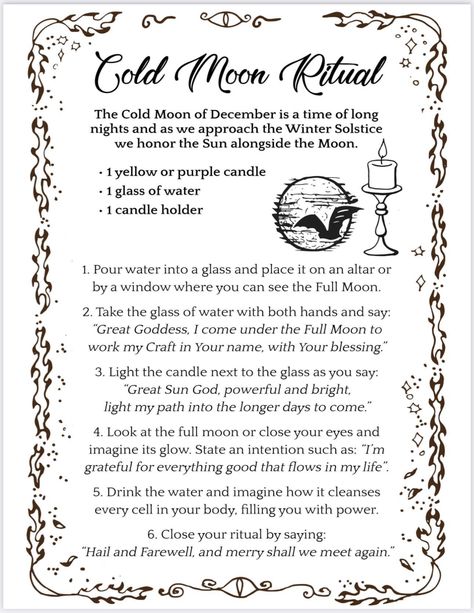 Cold Full Moon Ritual, December Full Moon Ritual, Cold Moon Ritual, Grimoire Drawing, Book Of Shadows Ideas, December Full Moon, Money Bowl, Soul Magic, Divination Witch