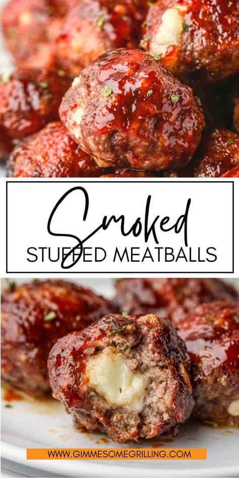 Mostly Meat Meals, Easy Grilled Meat Recipes, Quick Smoked Meat Recipes, Meatballs On Smoker, Easy Smoked Dinner Ideas, Dinner Ideas On The Smoker, Foods To Cook On The Grill, Meatballs On The Grill, Grill Food Recipes