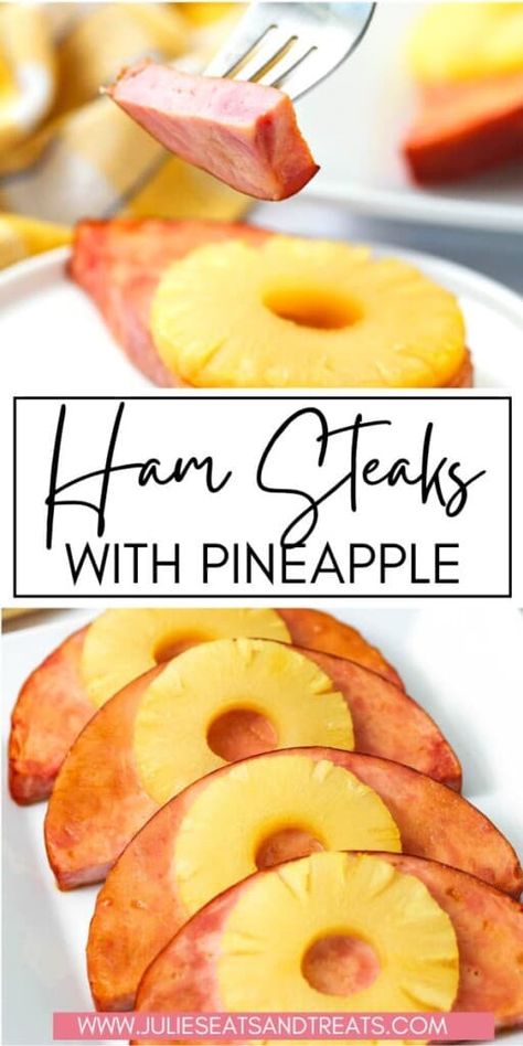 Pineapple Ham Steak Recipes, Ham Steak Recipes With Pineapple, Baked Ham Slices With Pineapple, Ham Steak And Pineapple Recipes, Baked Ham And Pineapple Recipes, How To Cook Ham Slices In The Oven, Pineapple Ham Steak, Easter Ham Steak Recipes, Ham With Pineapple Recipes