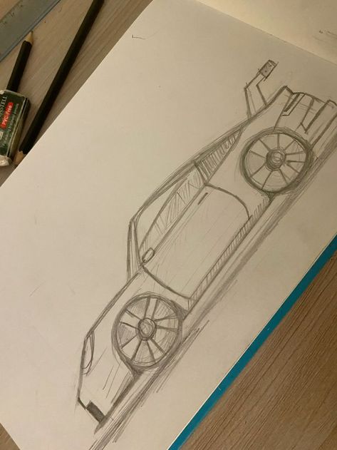 Race Cars Drawing, Drawing Cars Easy, Sports Car Drawing Easy, Car Drawings Step By Step, Cars Easy Drawing, Pagani Huayra Drawing, Easy Cars Drawing, Supra Drawing Easy, Drawing F1 Car