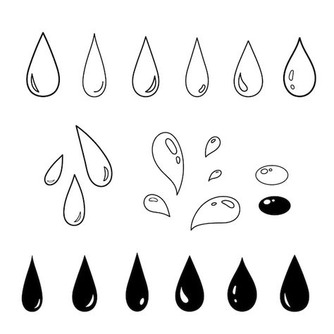 Drop Of Water Tattoo, Water Drop Tattoo Design, Waterdrop Tattoo, Tear Drop Drawing, Water Droplet Tattoo, Rain Drop Tattoo, Droplets Drawing, Water Drop Tattoo, Drop Tattoo