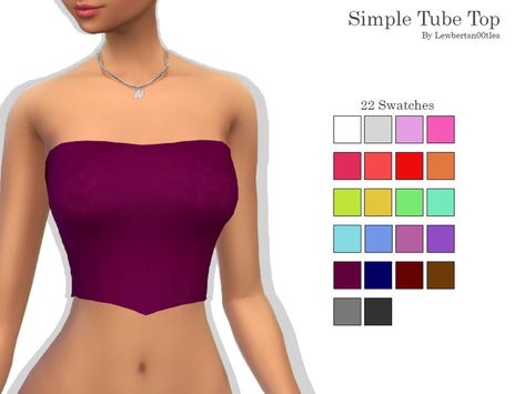 Sims 4 Cc Tube Top, Sims 4 Tube Top, Cc Top, Anna Dress, Anna Frozen, Sims Community, Strapless Tops, Sims 4 Cc, Rose Dress