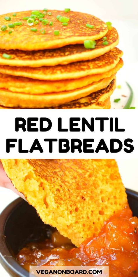 Red Lentil Flatbread, Lentil Flatbread Recipe, Split Lentil Recipes, Red Split Lentil Recipes, Red Lentils Recipe Easy, Red Lentil Bread, Lentil Bread Recipe, Lentil Bread, Lentil Recipes Easy