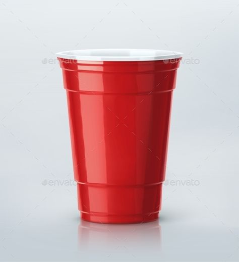 Isolated red party cup. Illustration contains transparency and blending effects, eps 10 200s Party, Red Cup Party, Red Plastic Cups, Red Objects, Cup Illustration, Composition Drawing, Red Solo Cup, Ball Ideas, Red Cup