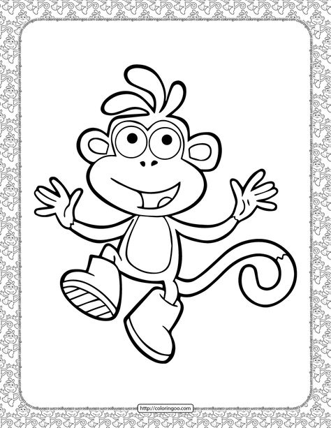 Monkey Coloring Page for Kids. #free #printable #monkey #coloring #drawing #painting #coloringpages #animals #forkids #kids Dora Coloring, Photo Papillon, Monkey Coloring Pages, Papillon Butterfly, Star Coloring Pages, Summer Coloring Pages, Free Coloring Sheets, Coloring Pages For Boys, Online Coloring Pages