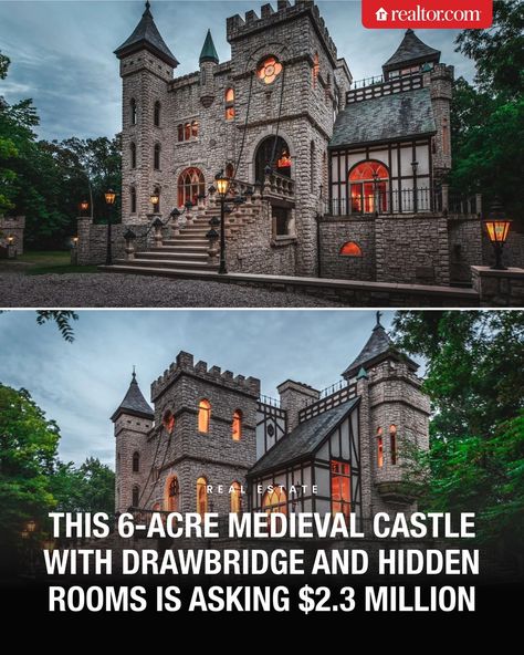 This medieval castle is still on the market 👀 Last sold: $900,000 (2015) Listed: $2,299,000 (2021) Relisted: $2,500,000 (2022) Relisted: $2,350,000 (Feb 2023) Listed for rent: $15,000/month (Apr 2023) Relisted and price change: $2,300,000 (2024) Per the listing, "The castle cost more than $10M to build and has a laundry list of recent upgrades including 6 new high efficiency furnaces + air conditioners, new humidifiers, new boiler, new hot water storage tank, the elevator was serviced and c... Small Castle House Plans, Small Castle House, Castle Style Homes, Castle House Plans, Castle House Design, Marvel Character Design, Laundry List, Small Castles, Castle Home