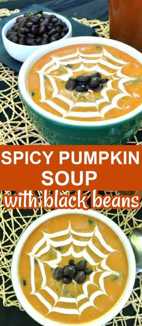 Vegan Chowder Recipes, 9 Bean Soup Recipe, Soup With Black Beans, Vegan Pumpkin Soup Recipe, Best Soup Ever, Plant Meals, Pumpkin Soup Recipe Easy, Pumpkin Soup Healthy, Spicy Pumpkin Soup