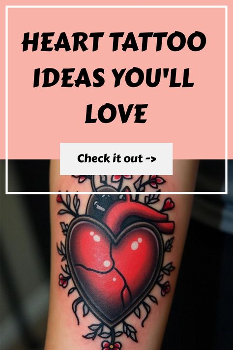 Heart Tattoo Ideas You'll Love Scarred Heart Tattoo, Heart Within A Heart Tattoo, Different Types Of Heart Tattoos, Repaired Heart Tattoo, Words In Heart Shape Tattoo, Actual Heart Tattoo, Heart Shape Tattoos For Women, Watercolor Heart Tattoos, Cross Stitch Tattoo