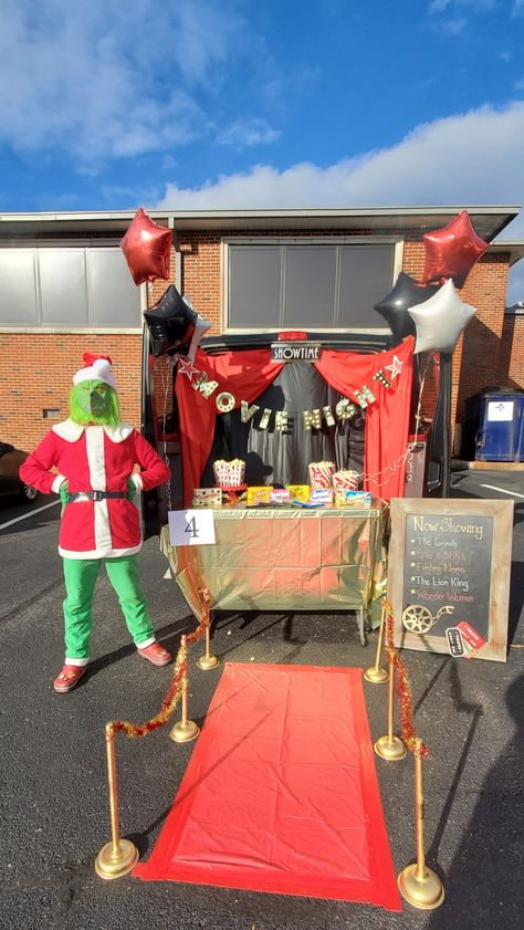 Movie Themed Trunk Or Treat Ideas, Movie Themed Trunk Or Treat, Trunk Or Treat Movie Theme, Movie Theater Trunk Or Treat, Drive In Movie Theater Trunk Or Treat, S’mores Themed Trunk Or Treat, Trunker Treat Ideas, Movie Themes, Trunk Or Treat