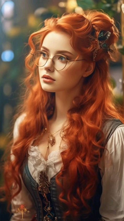 Red Hair And Glasses, Hair And Glasses, Red Haired Beauty, Female Character Inspiration, American Beauty, Character Portraits, الرسومات اللطيفة, Redheads, Character Inspiration