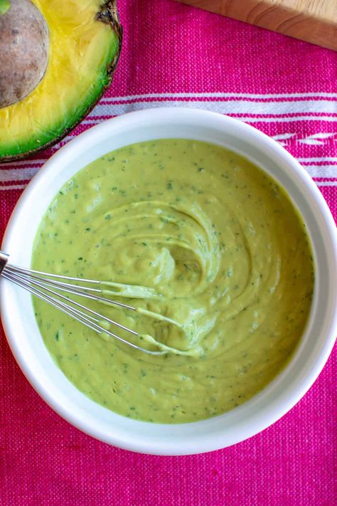 Charred Jalapeño Avocado Crema - ¡HOLA! JALAPEÑO Avocado Jalapeno Dip, Creamy Avocado Ranch Dressing, Avocado Types, Fresh Blueberry Pie, Mexican Salsa Recipes, Crema Recipe, Creamy Avocado Sauce, Blueberry Farm, Avocado Crema