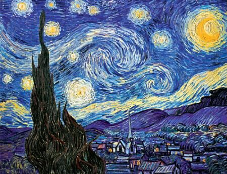 2. Starry Night: By Vincent Van Gogh. Starry Night Painting, Most Famous Paintings, Hanging Display, Glass Window Art, Arte Van Gogh, Witchy Wallpaper, Van Gogh Paintings, Van Gogh Art, Starry Night Van Gogh