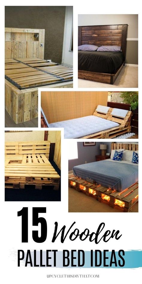 Bed Frame From Pallets Diy, How To Build A Pallet Bed Frame, How To Make A Bed Out Of Pallets, Wooden Pallet Bed Frame Diy, Diy Pallet King Bed Frame, Bedframe Pallet Diy, Pallet Bed Frame King Size, Diy Pallet Bed With Storage, Diy Bed Pallet