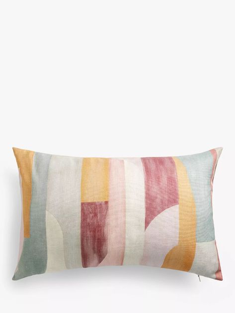 John Lewis & Partners Structure Linen Cushion, Multi Lewis Structure, Garden Cushions, Shell Station, Watercolor Effects, Cushion Filling, Linen Cushion, Color Pallets, Cushion Covers, John Lewis