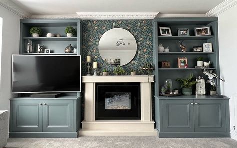 Alcove Cabinetry & Shelving Specialists Fireplace Alcove Ideas, Shelving Fireplace, Tv Shelving, Alcove Ideas Living Room, Alcove Ideas, Alcove Units, Alcove Shelves, Victorian Rooms, Alcove Cabinets