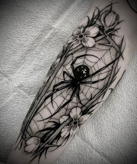 Guillotine Tattoo, Spider Web Tattoo, Tattoos Infinity, Web Tattoo, Goth Tattoo, Tattoos Mandala, Wicked Tattoos, Handpoke Tattoo, Tattoos Geometric