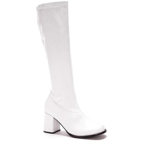 Go-go Boots - 31838 - - by Fever - Womens Gogo Boots White Knee High... ($59) ❤ liked on Polyvore featuring shoes, boots, block heel knee high boots, patent leather knee-high boots, block heel boots, over the knee high heel boots and white patent leather boots White Gogo Boots, White Knee High Boots, Ellie Shoes, White Costumes, Patent Boots, Patent Leather Boots, Gogo Boots, High Heel Boots Knee, Willy Wonka