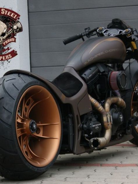 BSC Racing Edition ‘Brown Sugar’ built by Black-Steel Choppers Vrod Custom, Monster Motorcycle, Monster Bike, Softail Bobber, Brown Motorcycle, Custom Motorcycles Bobber, Custom Built Motorcycles, Custom Motorcycles Harley, Custom Street Bikes