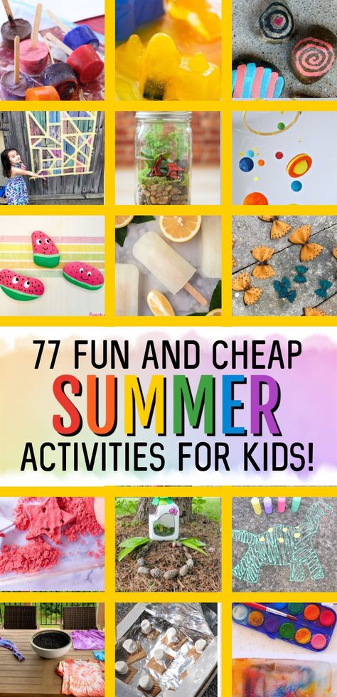 Summer Fun At Home For Kids, What To Do With Kids During Summer, Summer Activities At Home For Kids, Summer Break Activities For Kids, Cheap Summer Crafts For Kids, Summer Kids Activities At Home, Summertime Activities For Kids, Things To Do In Summer With Kids, Summer Kid Activities At Home